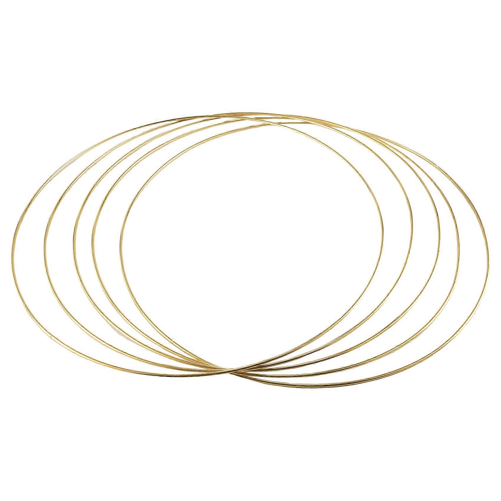 5 balenie 14 palcový kovový kvetinový obručový veniec Macrame zlaté obručové prstene pre domácich majstrov na dekoráciu vencov, lapač snov