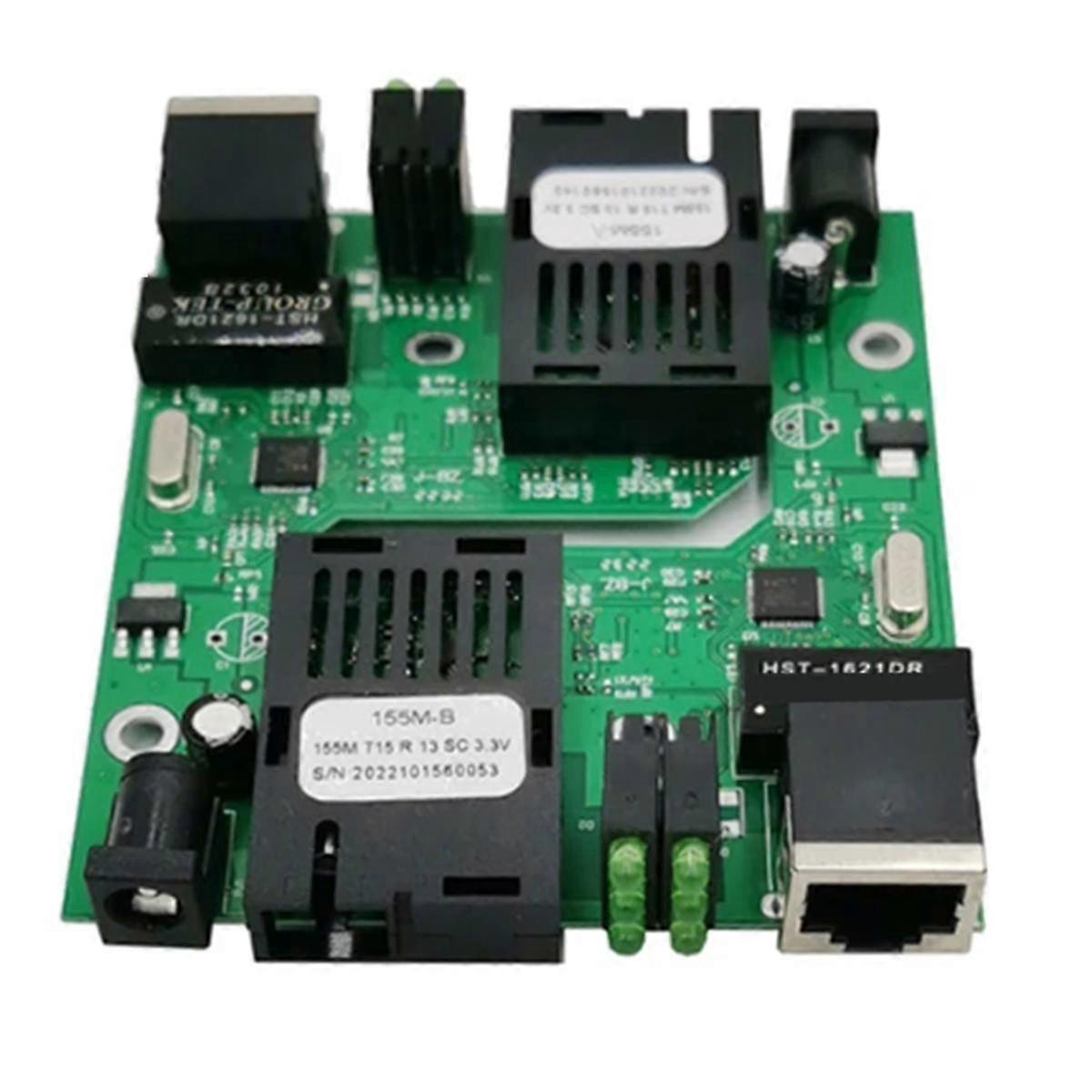 PCBA Fast Ethernet Fiber Media Transceiver Converter Switch Half Board SC 10/100M Fiber Switch Htb3