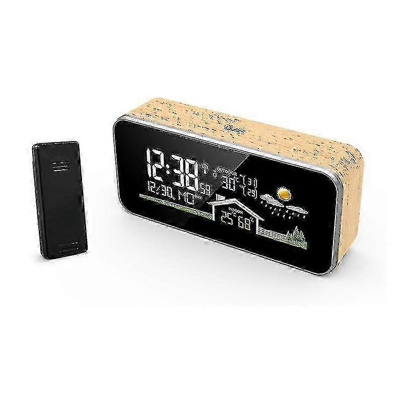 Weather Station Digital Alarm Clock Outdoor Indoor Temperature Humidity Meter Wireless Radio Clocks Desk Table Home