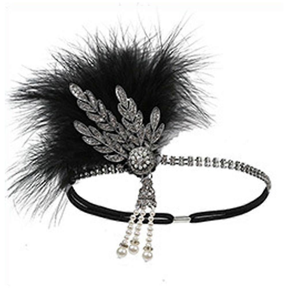 Vintage 1920s Headband Roaring 20s Great Gatsby Headpiece With Peacock