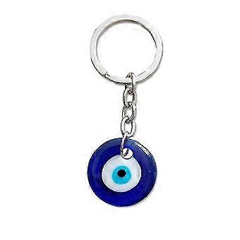 Fashion Turkish Evil Eye Blue Keychains Round Trendy Blue Lucky Evil Eye