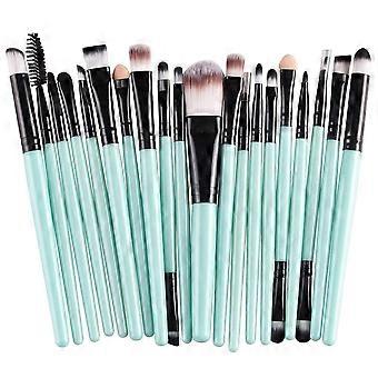 20 Pieces Makeup Brush Set Tool Makeup Toiletries Set Wool Makeup Brush Set (Black)