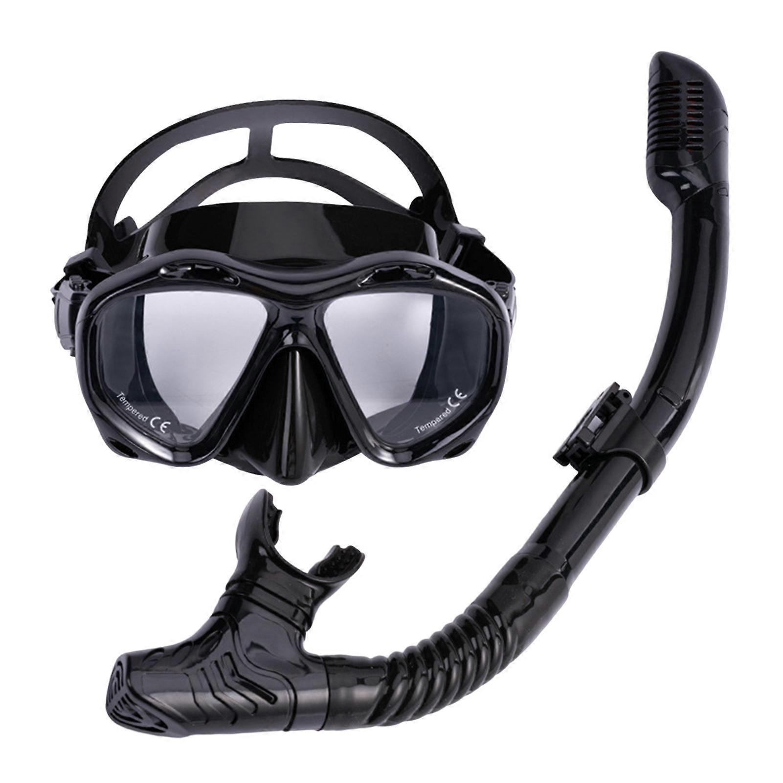 1 Set Swimming Goggles Set Breathable Anti-fog High Clarity Large Frame Silicone Diving Face Goggle Full Dry Breath Tube Snorkeling Supply Kaesi