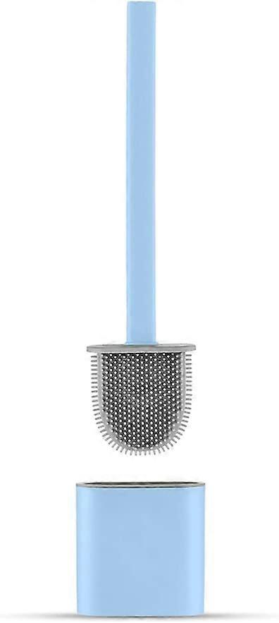 Flat Silicone Toilet Brush -,Blue