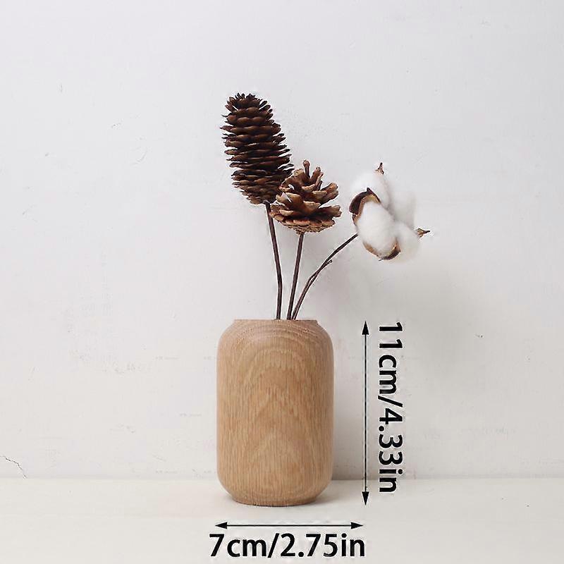 Creative Solid Wood Small Vase Solid Wood Flower Ware Dry Flower Arrangement Vase