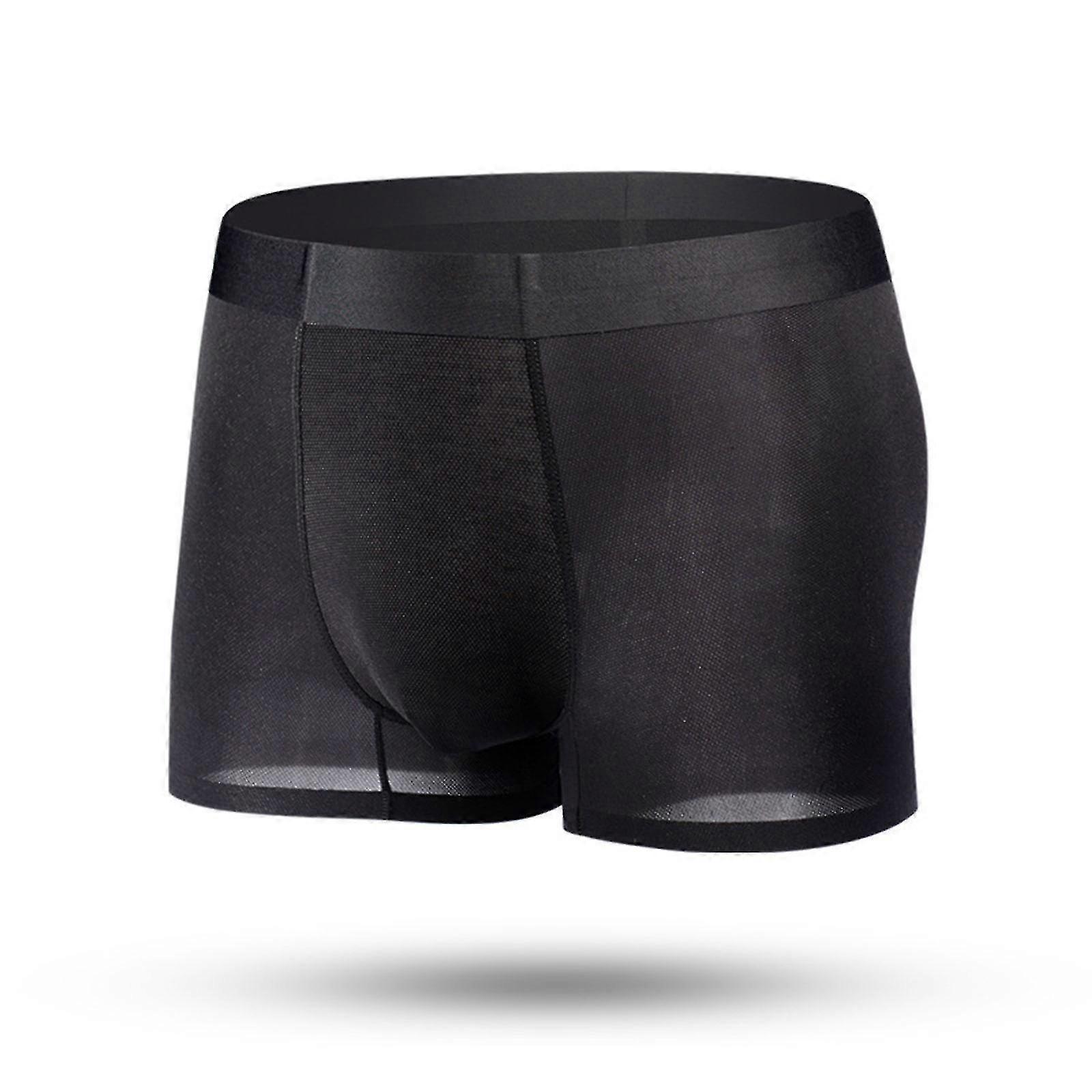 2023 New Upgrade Men's Ice Silk Underwear Breathable Soft Ultra-thin Mesh Boxer Briefs