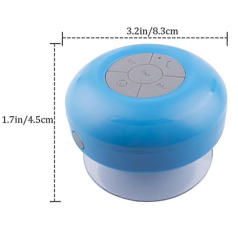 Mini Waterproof Bluetooth Speaker Box, 3.0 Bluetooth Speaker, Handsfree Portable Speakerphone Built-in Mic, Control Buttons Dedicated Suction Cup Show