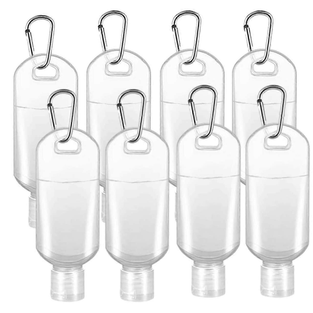 Hand Sanitiser Bottle With Clip X8 50ml Refillable Hand Sanitizer Bottles With Flip Top Lid & Hook Carabine
