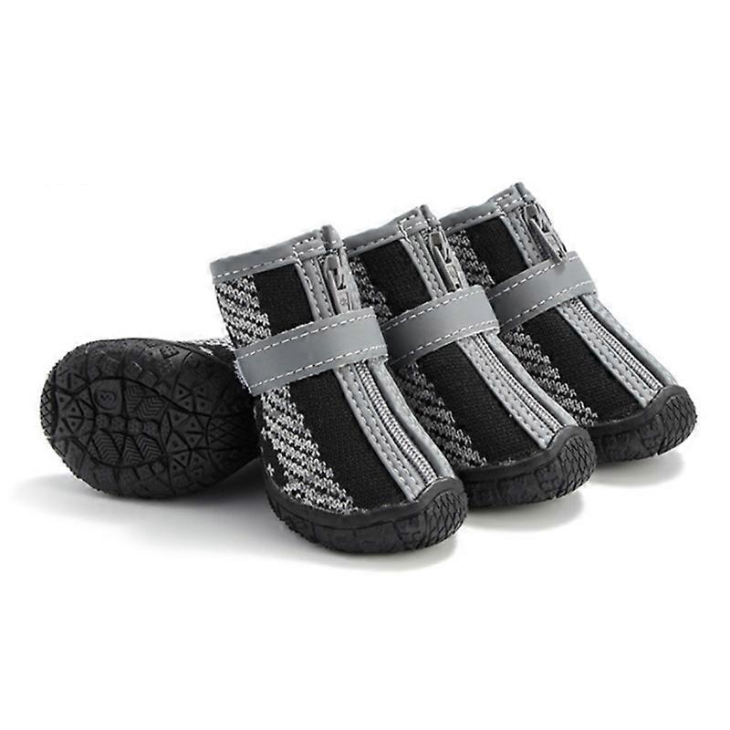 MIMIGO Dog Booties Paw Protector, Breathable Dog Shoes for Small Medium Dogs with Reflective Straps, Anti-Slip Puppy Hiking Boots for Hot Pavement Har