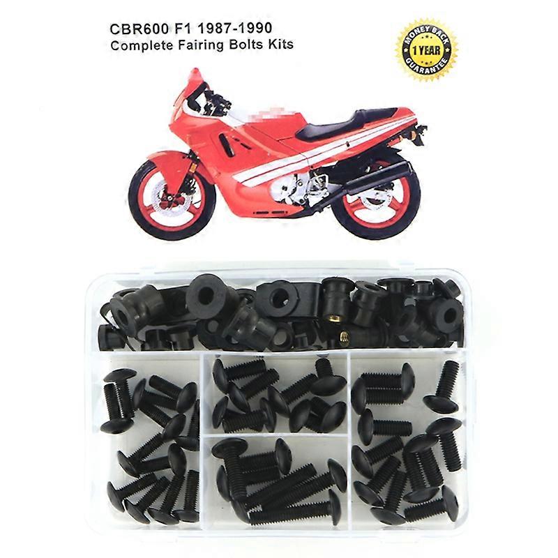 Τακτοποίηση για Honda CBR600 F1 1987-1990 Πλήρης εξάρτηση μπουλονιών φέρινγκ Ατσάλινο αμάξωμα Βίδες Βίδες Φέρινγκ Κλιπ φέρινγκ Πλευρικά μπουλόνια κάλυψης