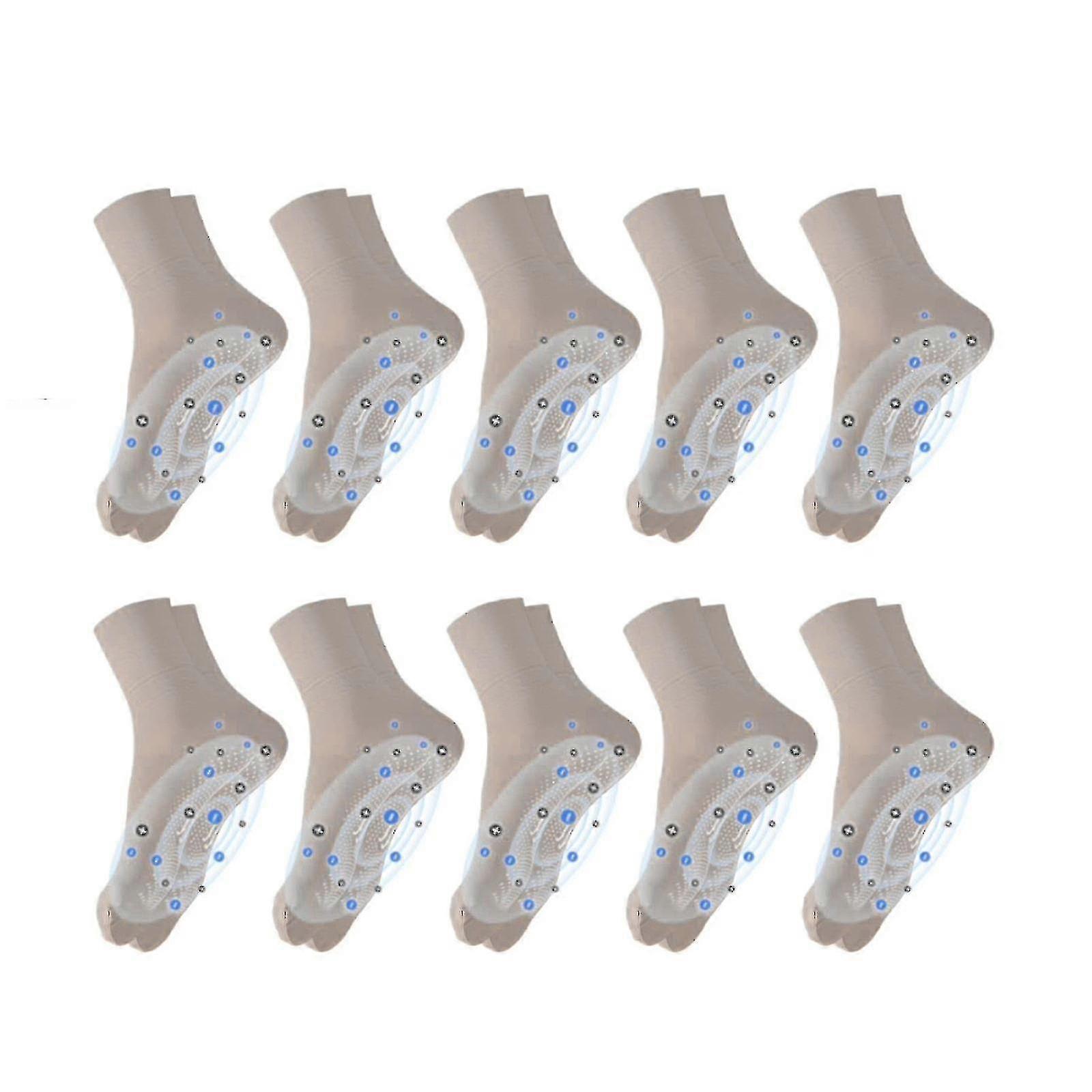 10 Pairs Tourmaline Ionic Body Shaping Stretch Socks, Spring Summer Negative Ion Body Sculpting Stretch Socks