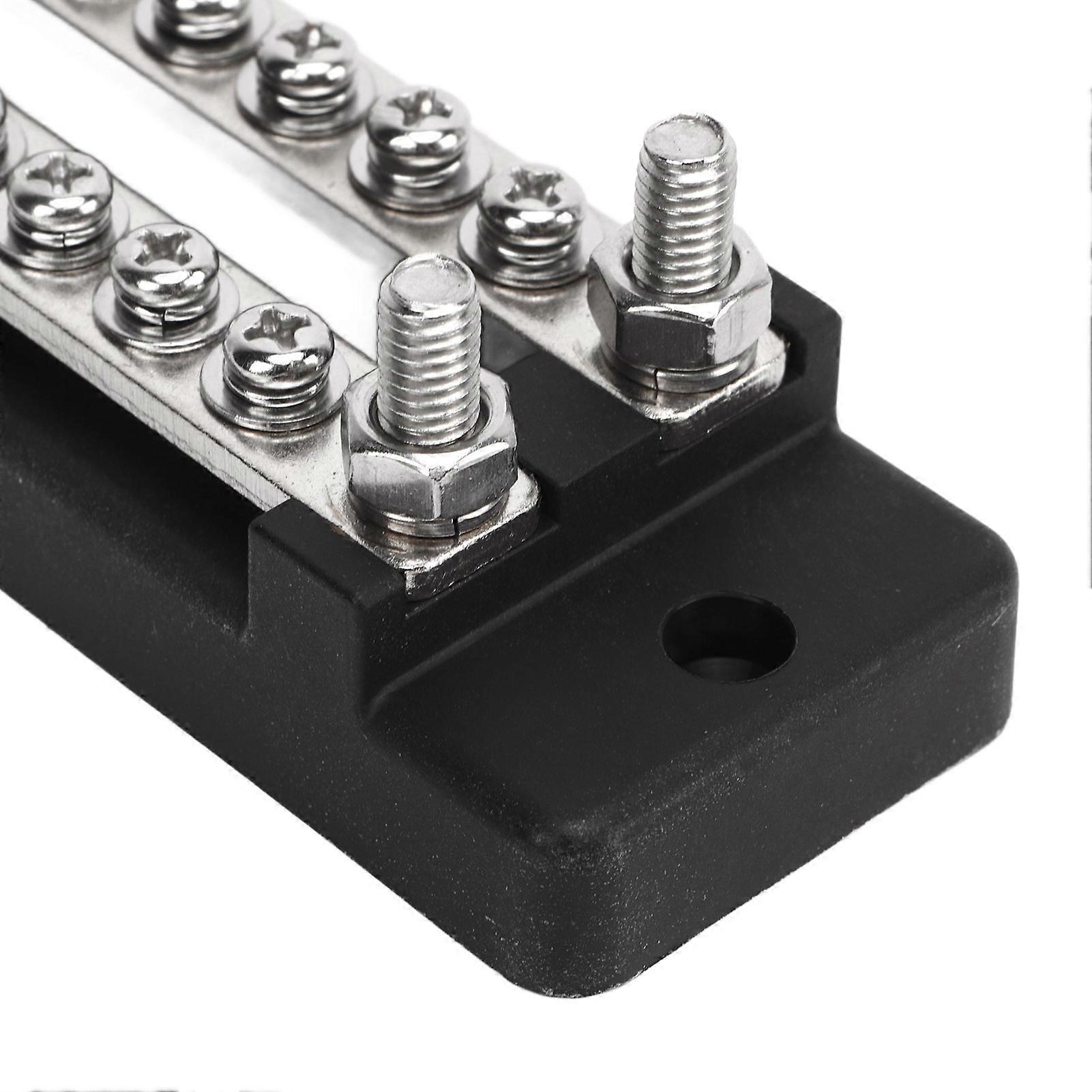 Power Distribution Terminal Block DC 12 to 48V Strong Conductivity Heat Resistant for Car RV Boat Caravan Yachts with Base