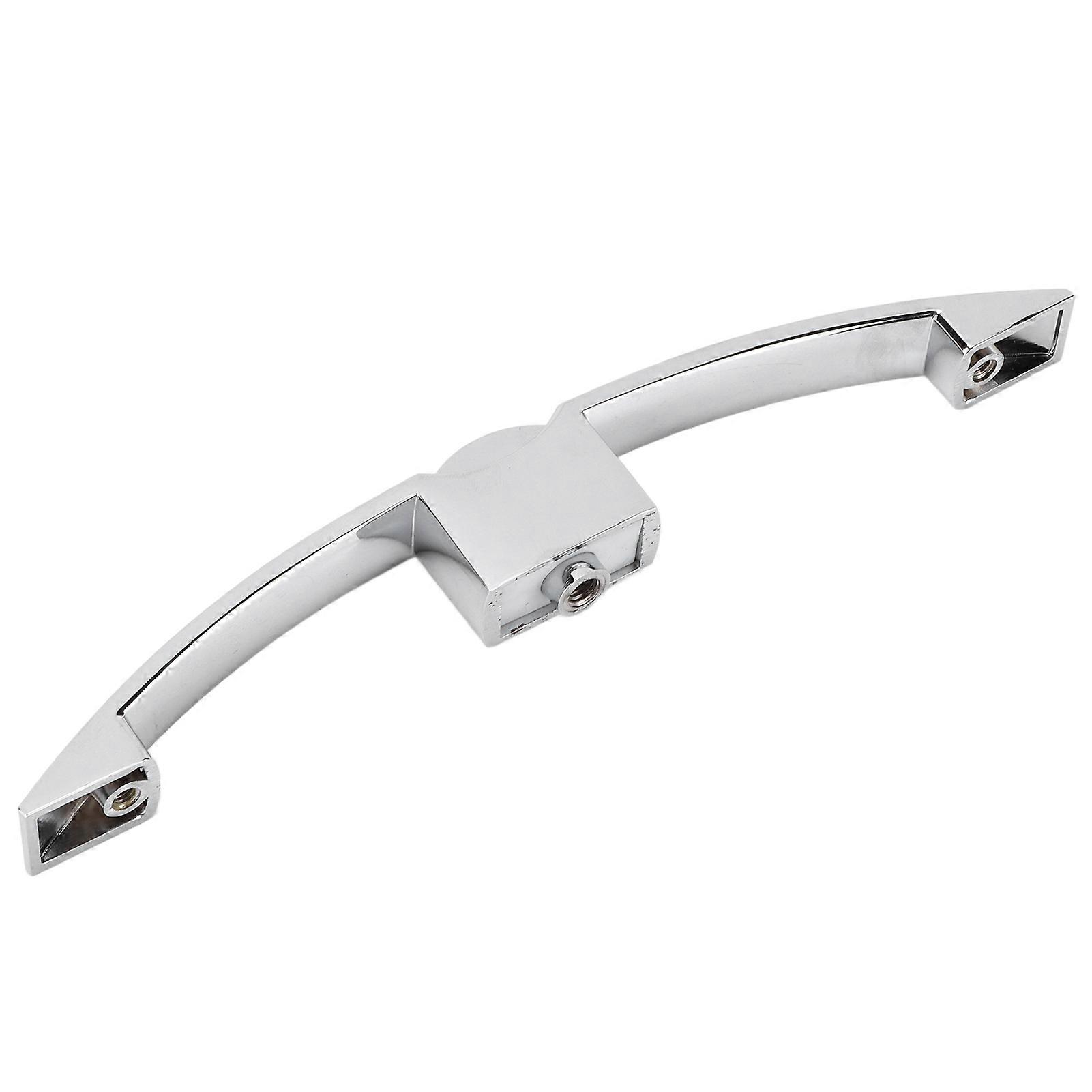 RV Push Button Pull Handle Latch Lock Arc Shape Glossy Silver for Caravan Truck Camper