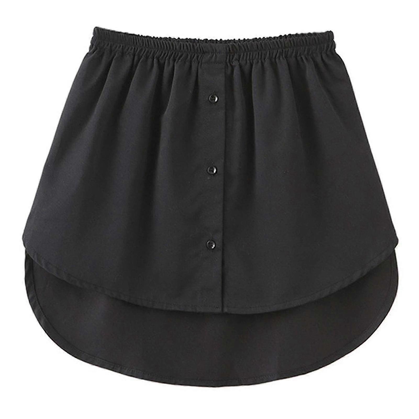 Extensores de camisa camadas falsas top inferior varrendo camisa extensor mini saia justável para mulheres