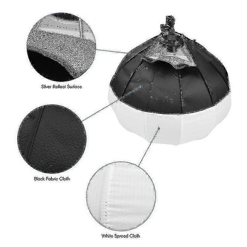50cm/ 19.7in Lantern Softbox Spherical Collapsible Soft Box Quick-install With E27 Socket Carry Bag For Live Streaming Studio Photography Video Lighti