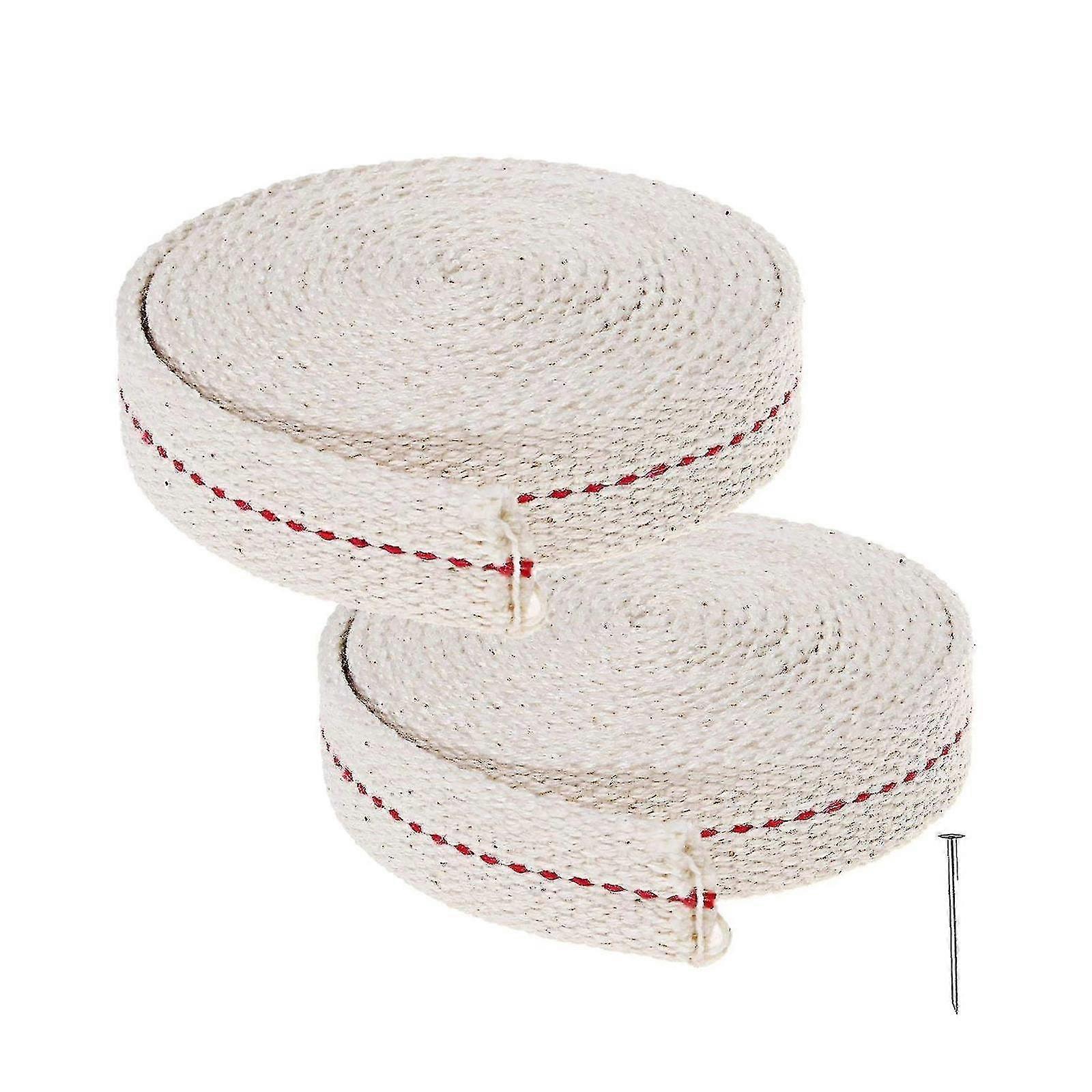 2 גלילים של פתיל למנורות שמן - פתיל חלופי לבן למבערי שמן