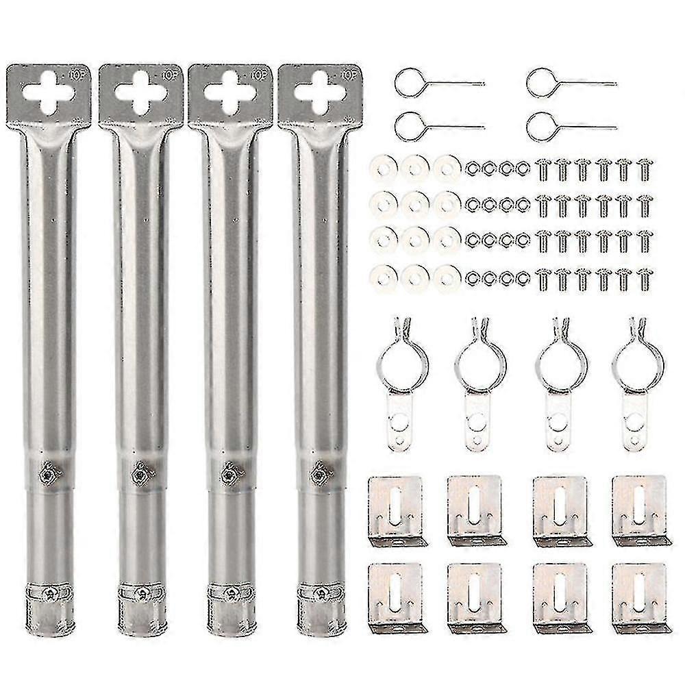 4 قطع من شواية الغاز البديلة من الفولاذ المقاوم للصدأ قابلة للتعديل من جميع أنحاء العالم، أنبوب مستقيم، موقد شواء