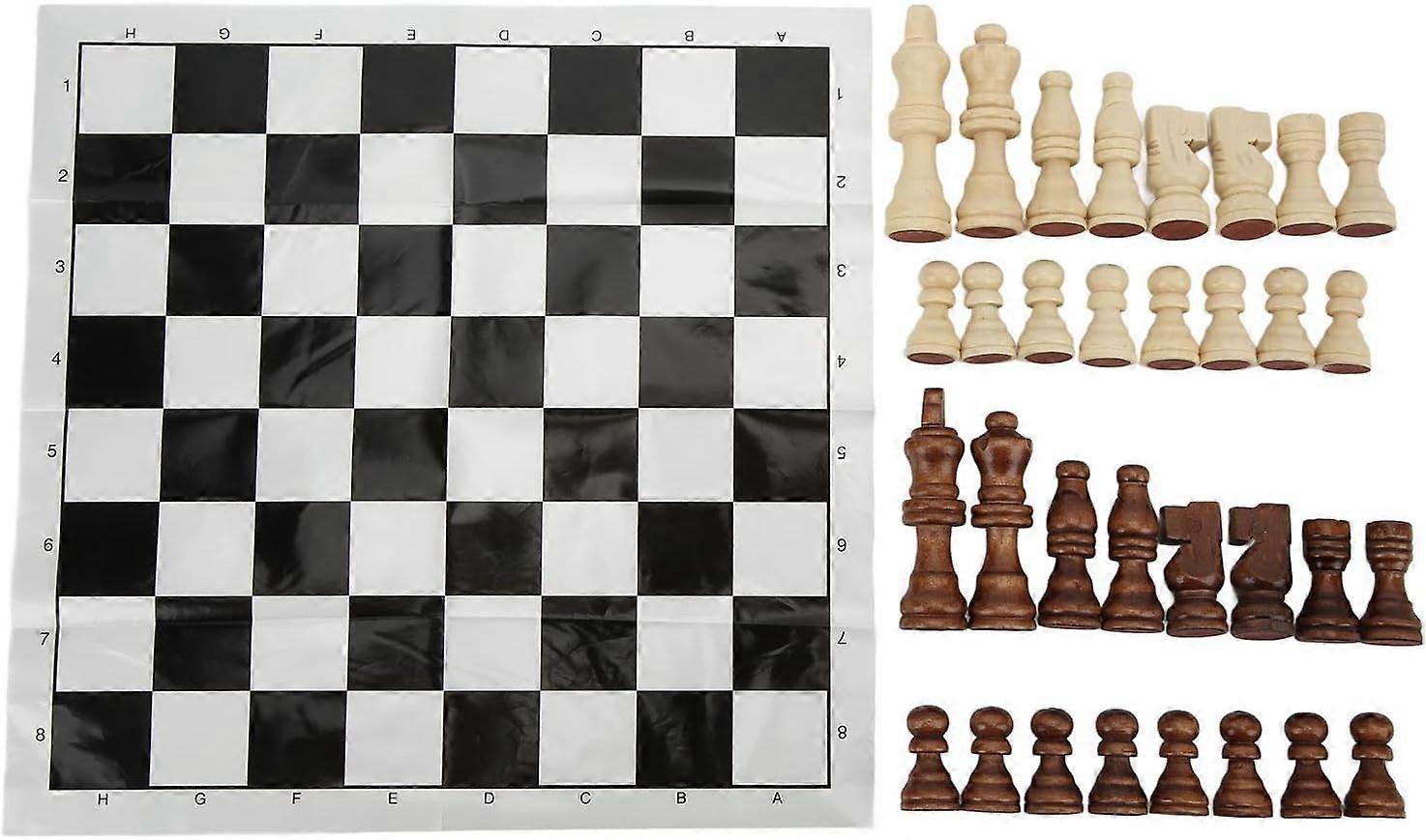 Travel Chess Set, 2-in-1 Foldable Roll-Up Board with Weighted Pieces, Portable Game Set for Kids & Adults