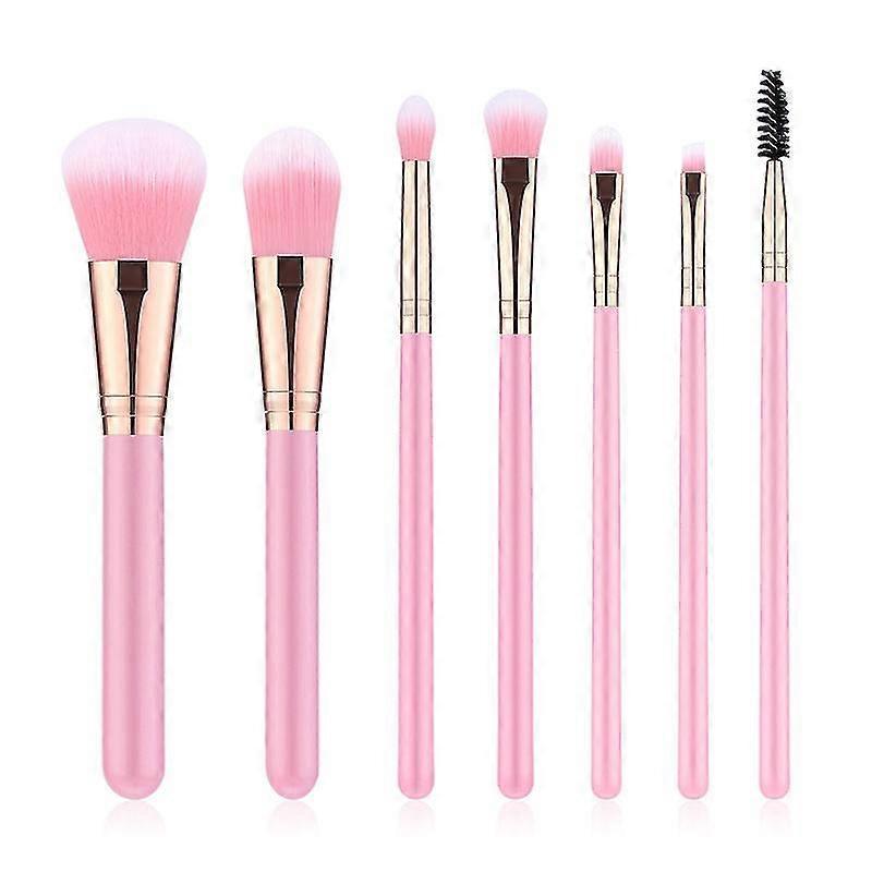 7pcs Makeup Brushes Set With Soft Artificial Bristle Portable For Blush Foundation