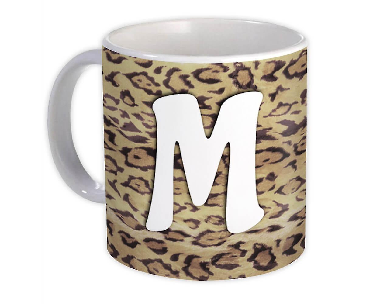 Gift Mug: Monogram Letter M Cheetah