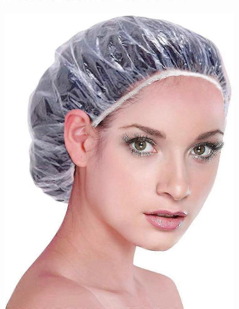 Pack de 100 gorro de ducha desechable transparente para ducha de spa