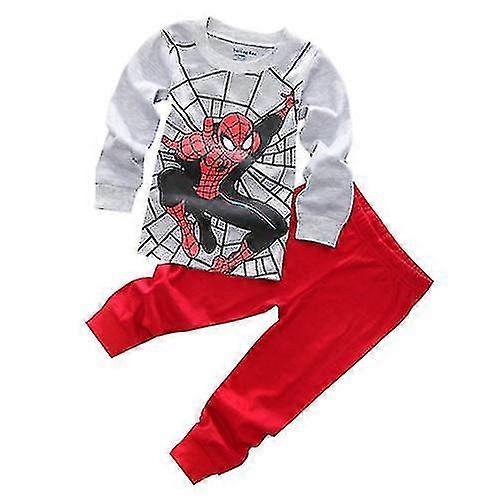 Çocuk Çocuk Uzun Kollu Gecelik Kıyafet Örümcek Adam Süpermen Pijama Seti