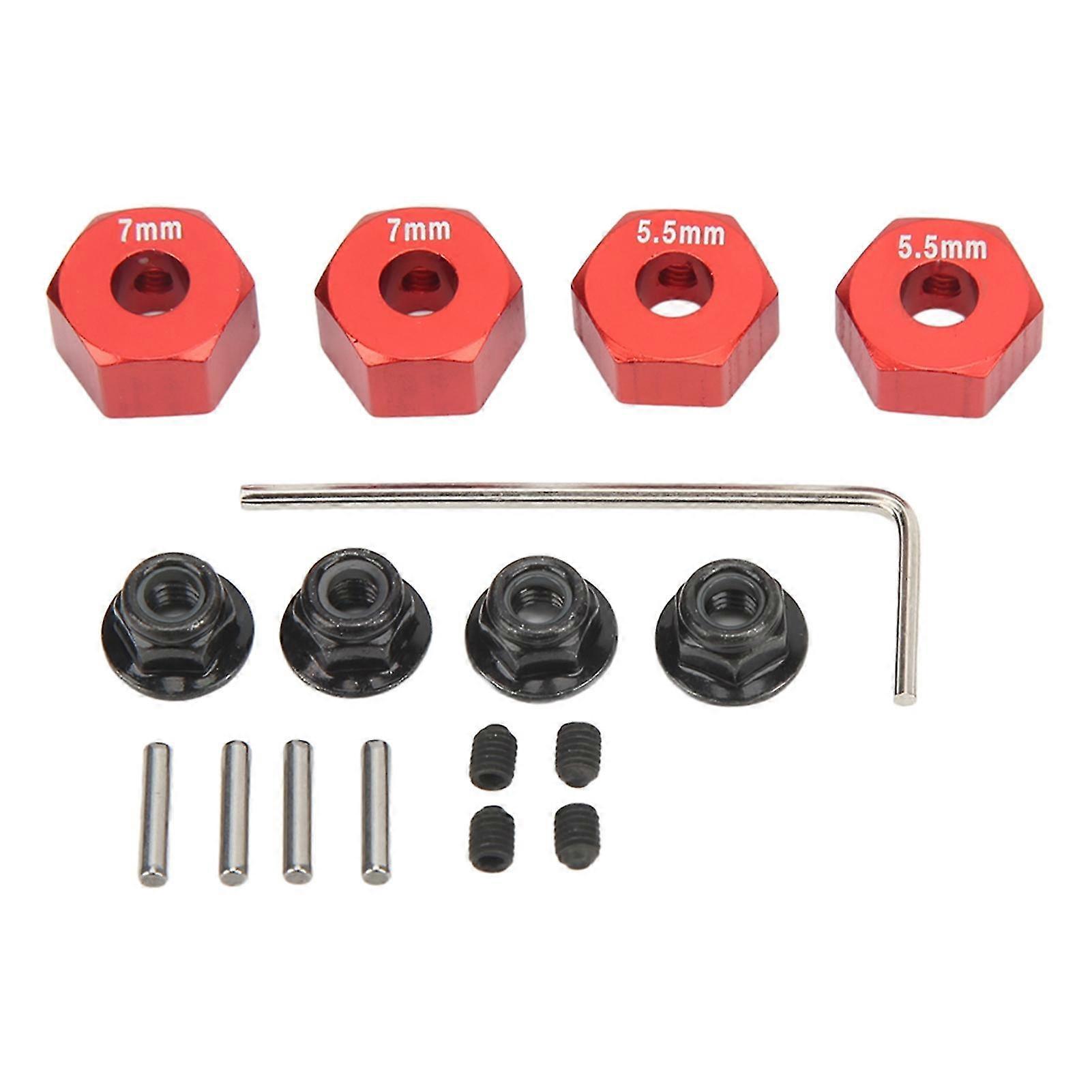 Aluminium Alloy RC Wheel Hub Hex Accessory Set Kit - 12mm Diameter, 7mm Thickness