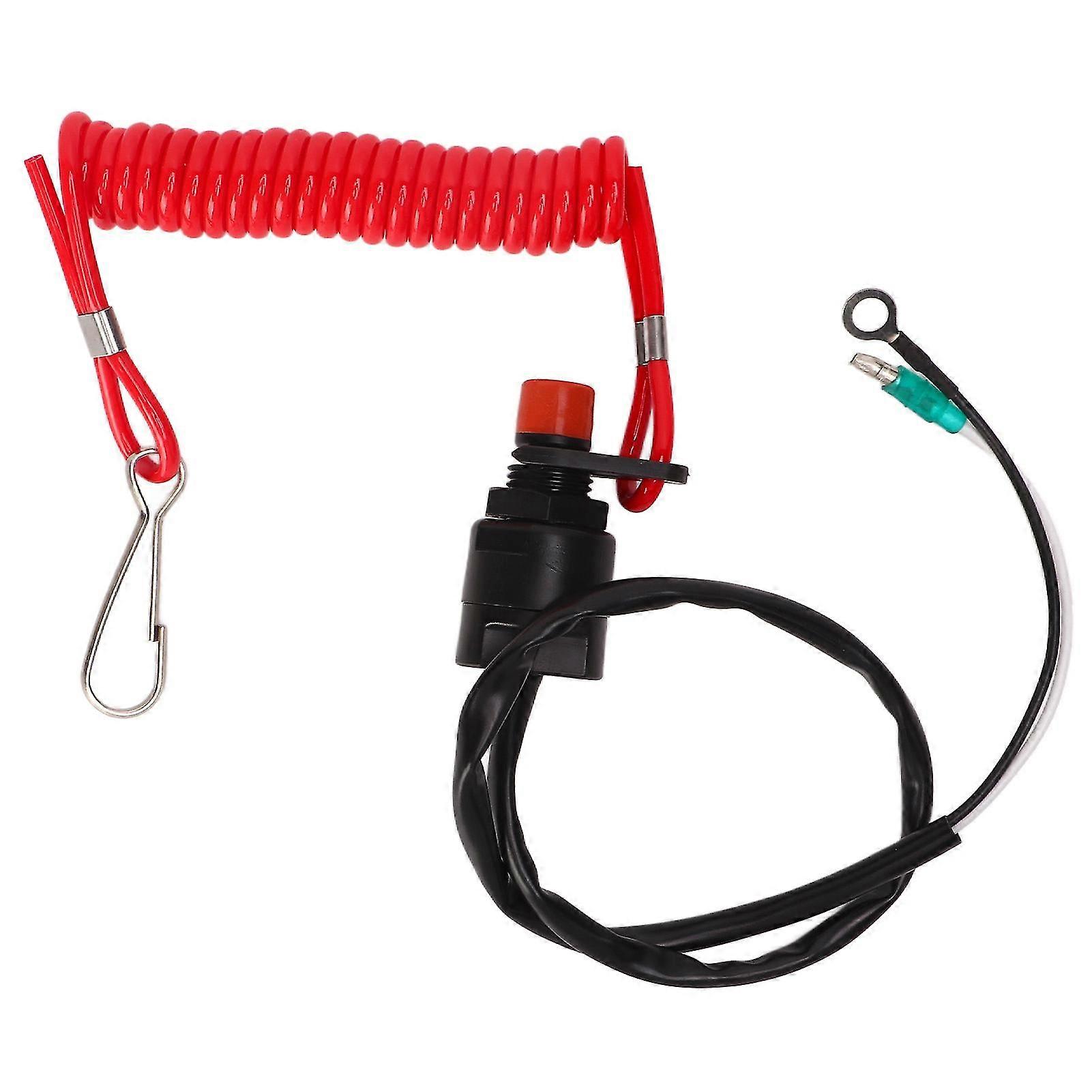 Emergency Stop Switch Safety Tether Lanyard for Boat Engine - ABS Material (T15 F2.5 F4 F5 F6 HP)