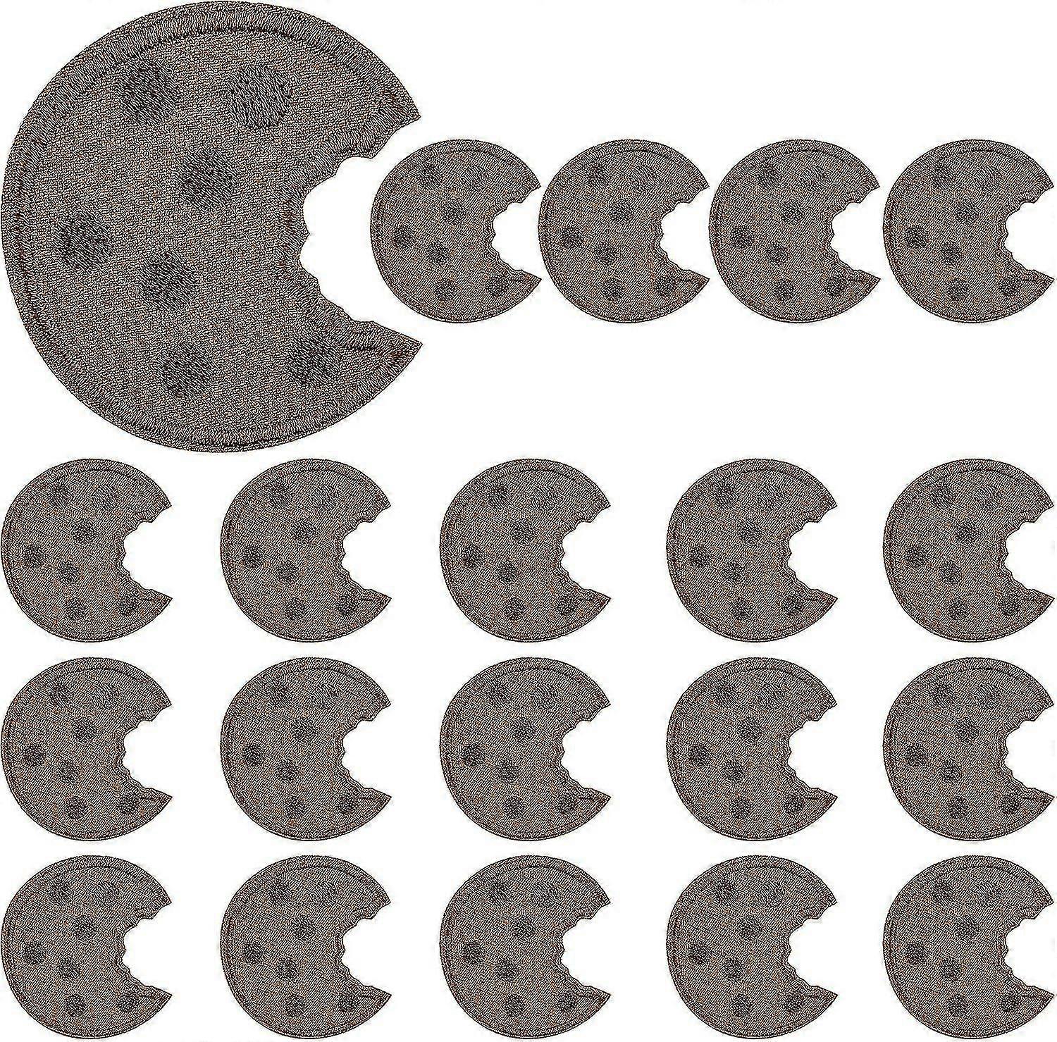 20pcs Clothes Biscuit Stickers Brown Cartoon Felt Biscuit Fabric Ironing Patches Decorative Patches
