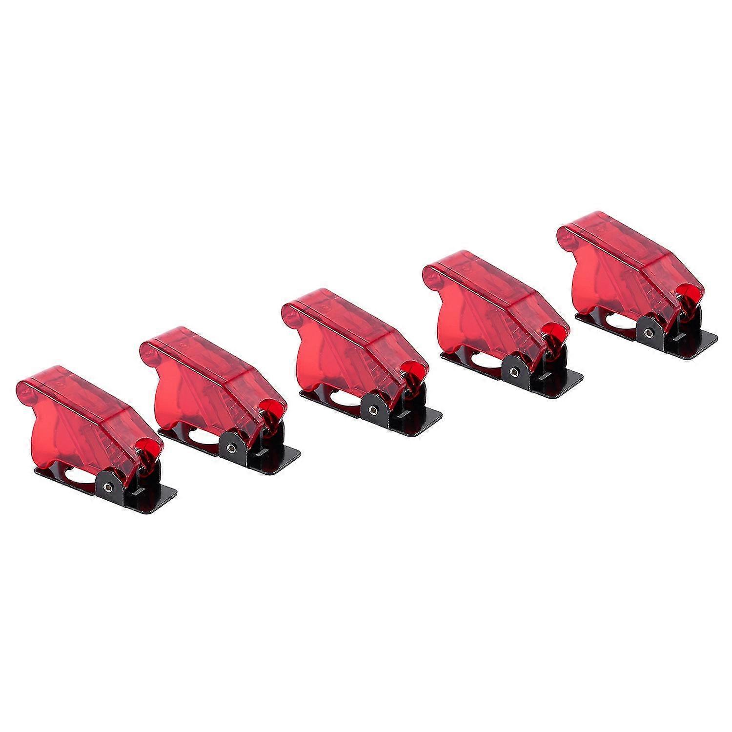 Plastic 12mm Toggle Switch Safety Cover Protector Cap Guard 5pcs Red