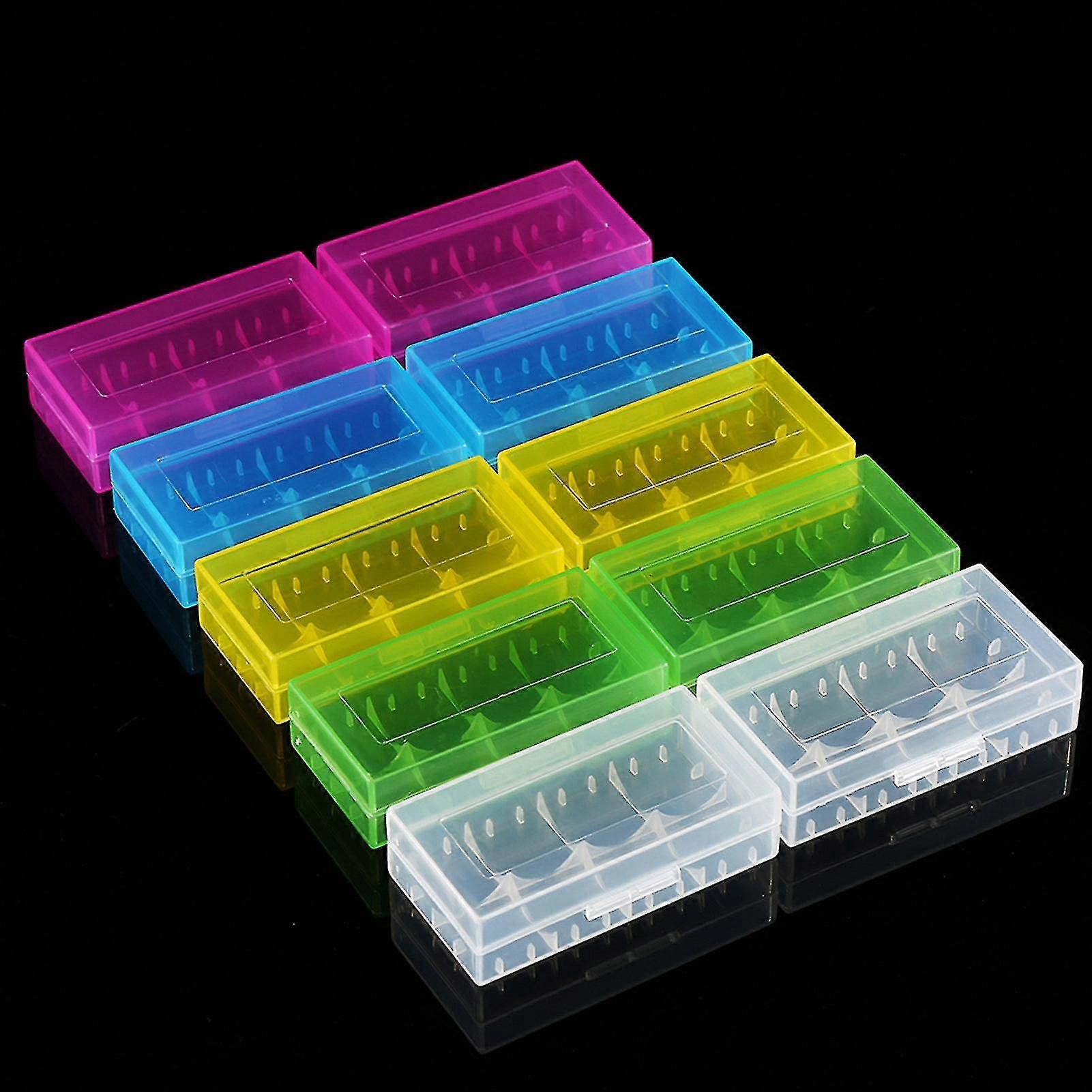 Battery Storage Box compatible with 18650 18350 - 10 Pcs, Transparent Plastic, Multifunctional