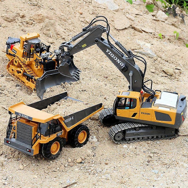 Remote Control Excavator RC Digger with Lights and Sounds Toys Gift for Kids