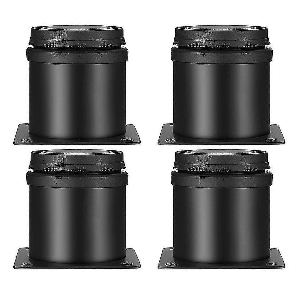 4個ブラック調節可能な足、50 * 60mmステンレス鋼家具キャビネットの脚、高さ調節可能な0-15mmコーヒーテーブルデスクナイトスタンド調節可能な料金