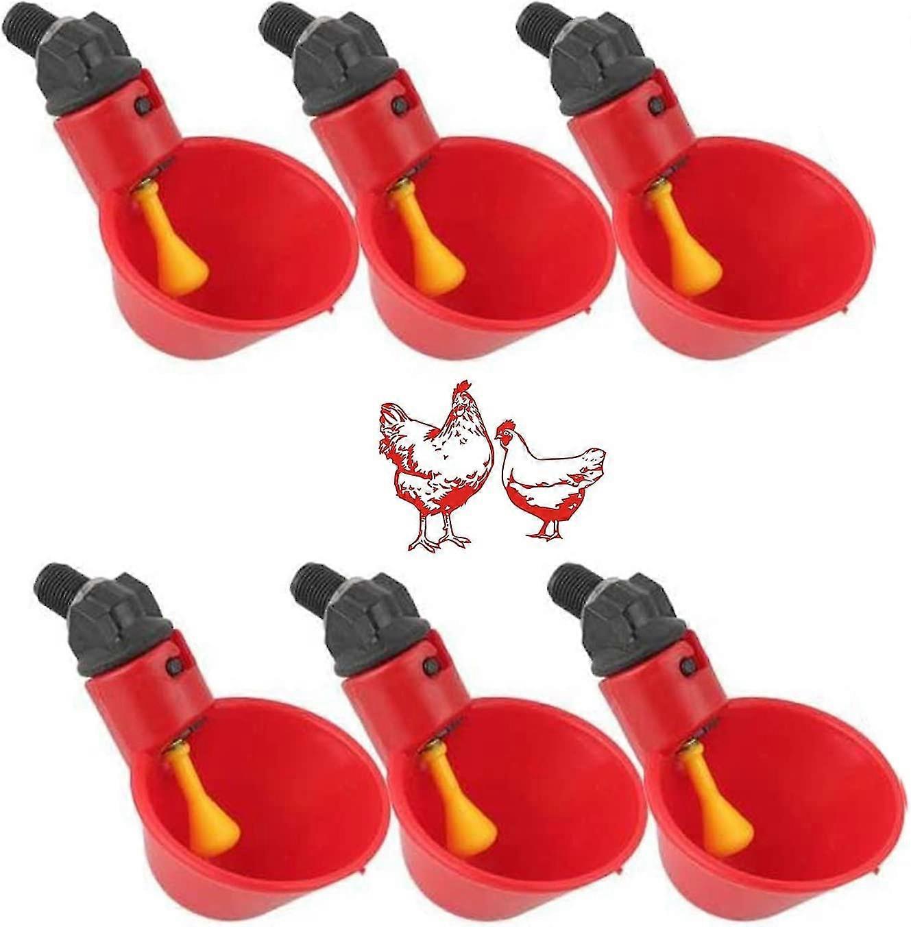6pcs Chicken Waterer Cups, Automatic Poultry Drinking Machine Chicken Drinking Cup For Chicken Duck Rabbit-yyc