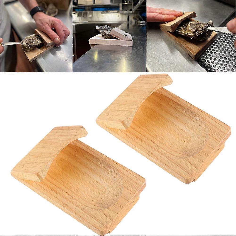 Oyster Shucker Handguard Oyster Shucking Clamp Seafood Oyster Shucker Tool Ξύλινο Oyster Shucking Clip Θαλασσινά Εργαλεία (2PCS) DG