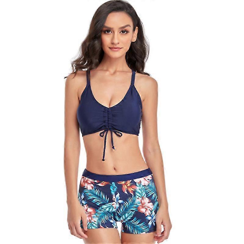 Tankini Maillot de bain Stripe Print High Waisted Tummy Control 2 pièces Maillot de bain