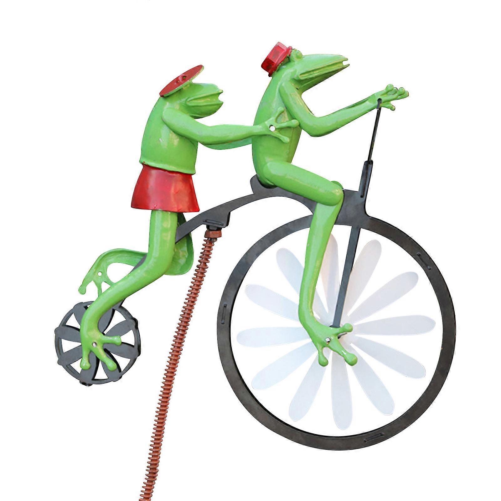 Frog/ Cat/ Mantis Windmill Garden Yard Wind Spinner Metal Stake Bicycle Decor