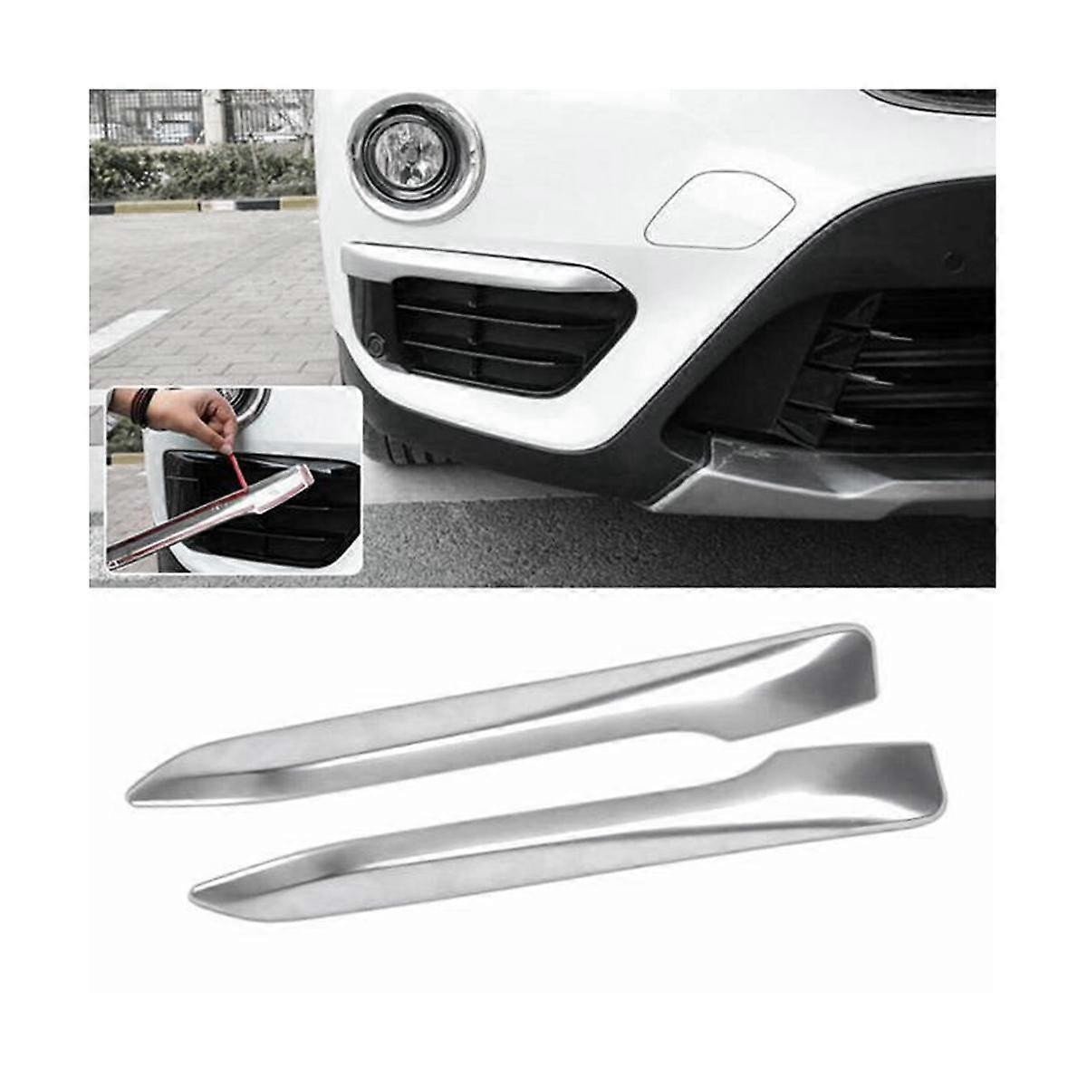 2X Silver Chrome Plated Fog Light Cover Trim Eyebrow for F48 X1 2016-2019