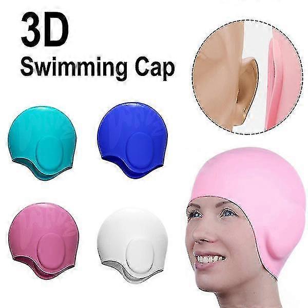 5pcs Waterproof Swim Caps with Ear Protection