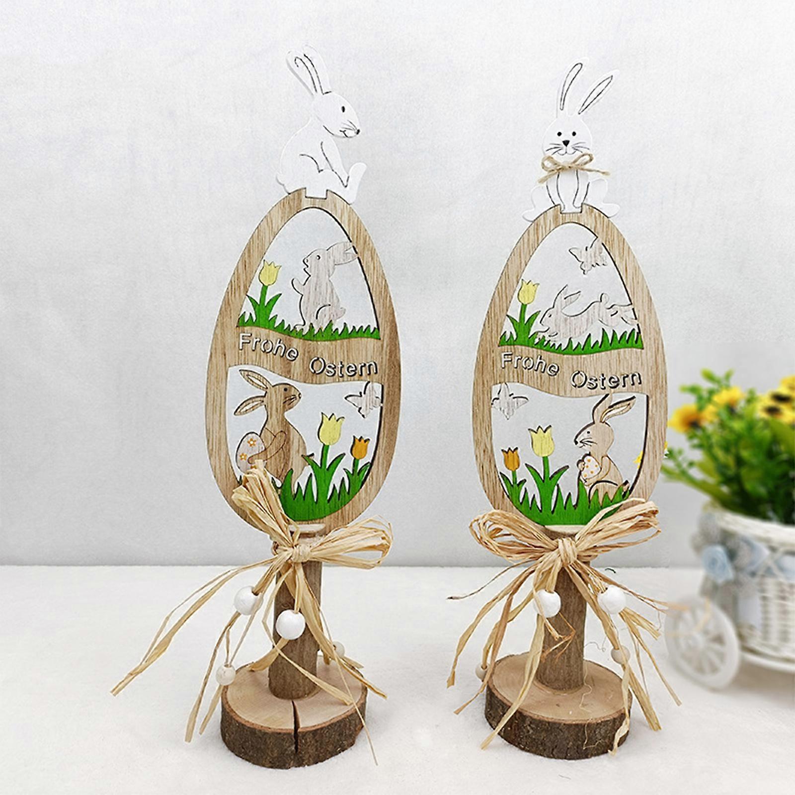 Creative Easter Wooden Ornaments Desktop Decoration Rabbit Crafts