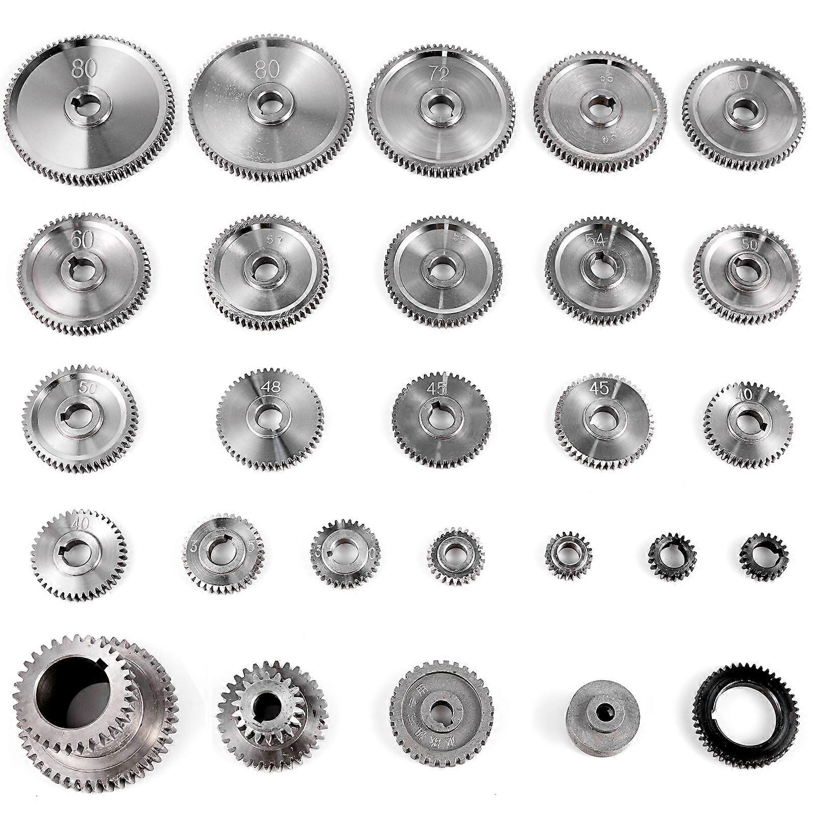 27pcs Metal Lathe Gears, Change Gear For Mini Lathes And Milling Machines