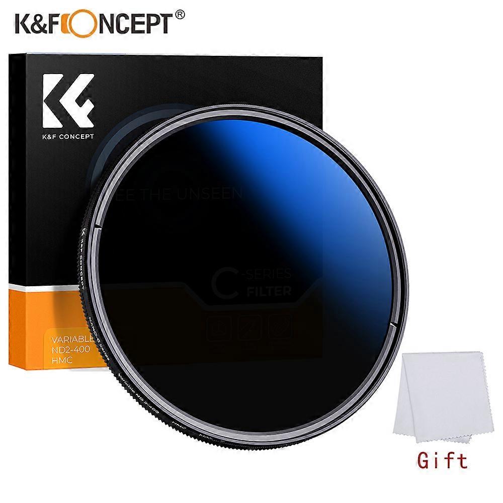 K&F CONCEPT Variable ND2-ND400 ND Filter 37-82mm Adjustable Neutral Density Camera Lens Filter With Blue Anti-Scratch Coating