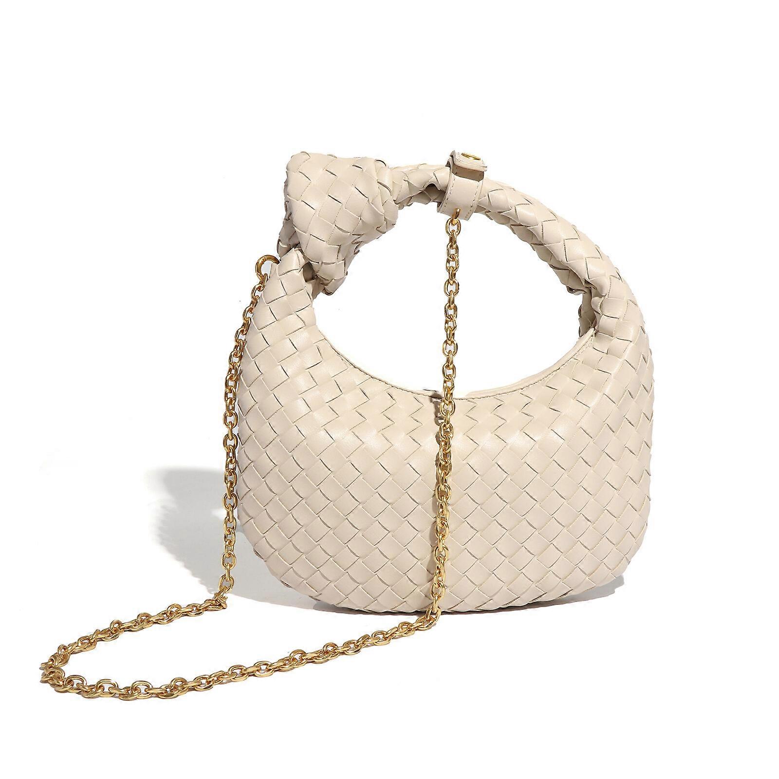 תיק יד ארוג, תיק קלאץ' קשור לנשים רך PU עור Hobo תיק מיני