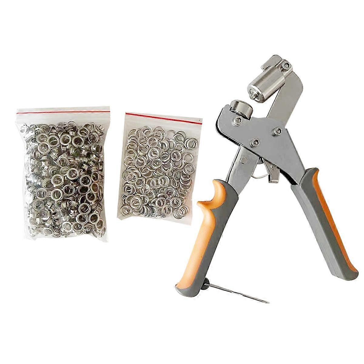 Kit de pinces à œillets, kit d’outils à œillets de 1/4 pouce 6 mm avec 300 œillets en métal pour cuir/ceinture/chaussures/chiffons