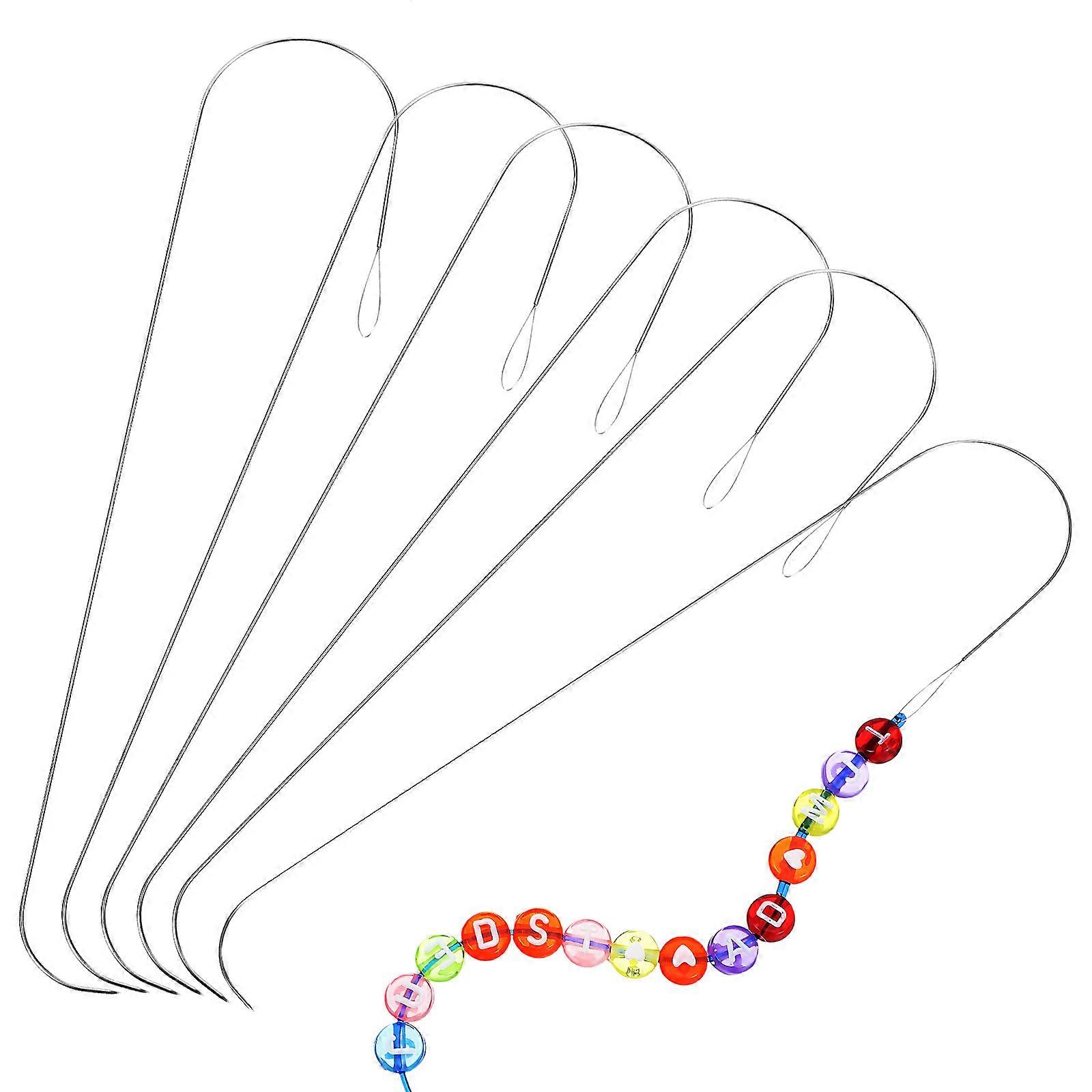 6pcs Bead Spinners Needles Clip Shape Beading Needles Small Beads Stringing Tools