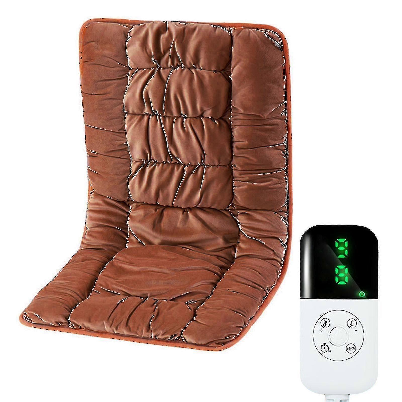 Heated Seat Cushion With Timer, Eu Plug, Washable & Comfortable Super Soft Crystal Mat For Office Chair And Foot Warmer, Grey