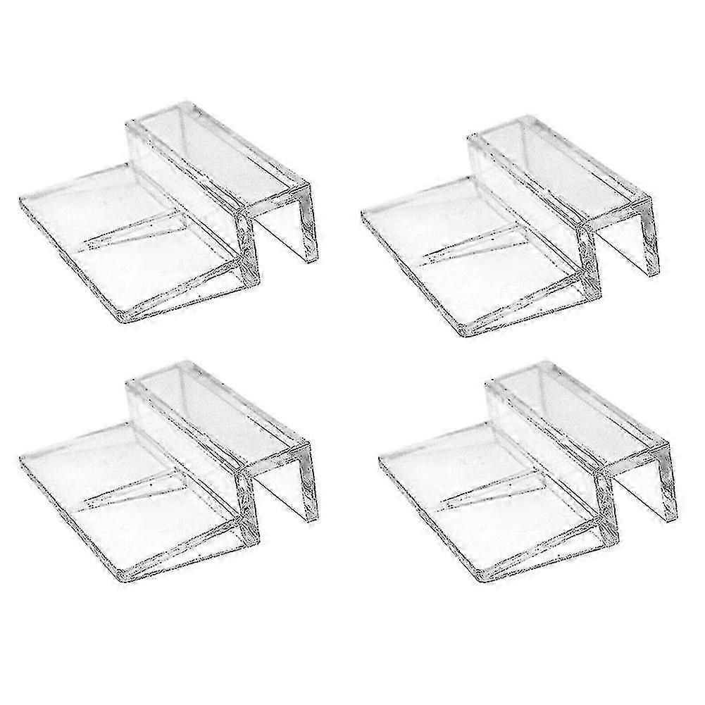 4pcs 6/8/10/12mmアクリル水族館の魚のタンクガラスの固定カバークリップクランプブラケットのホールダー棚