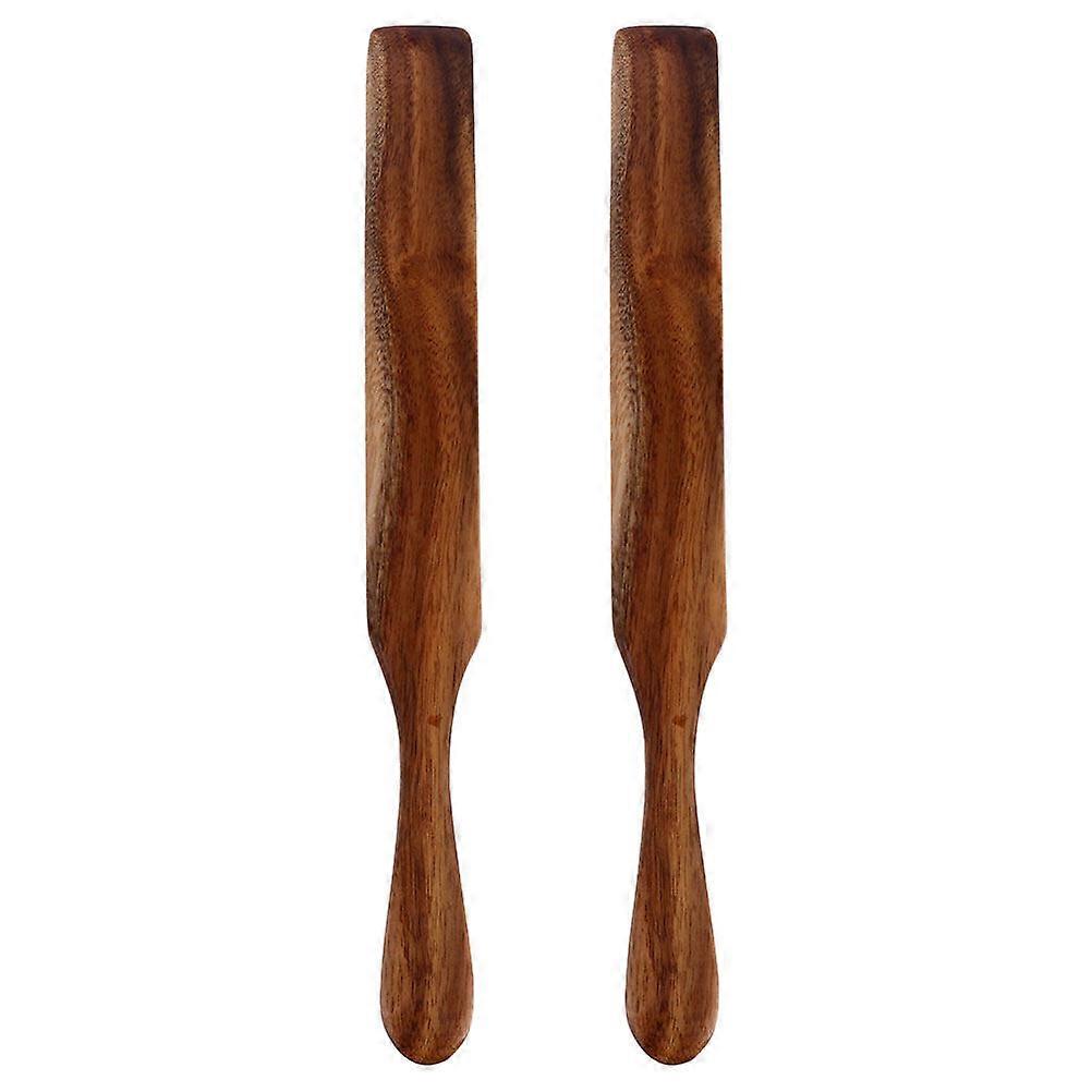 2pcs Wooden Spatula Butter Spreaders Wood Butter Scrapers Bread Cream Scrapers