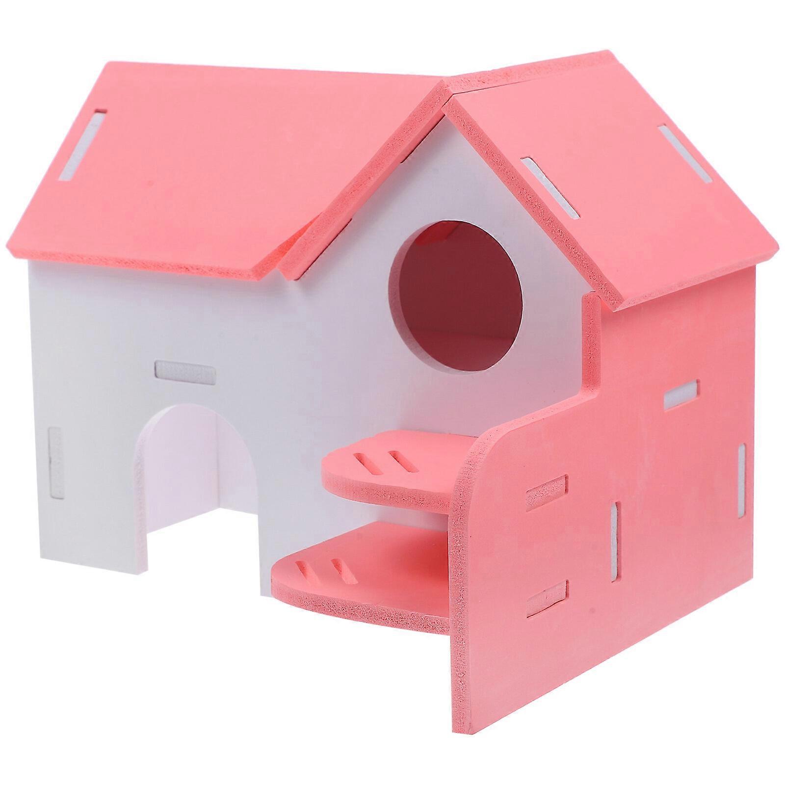 1 Set of Hamster House Hamster Hideout Villa Chinchilla Hut Guinea Pig Hideout with Ladder
