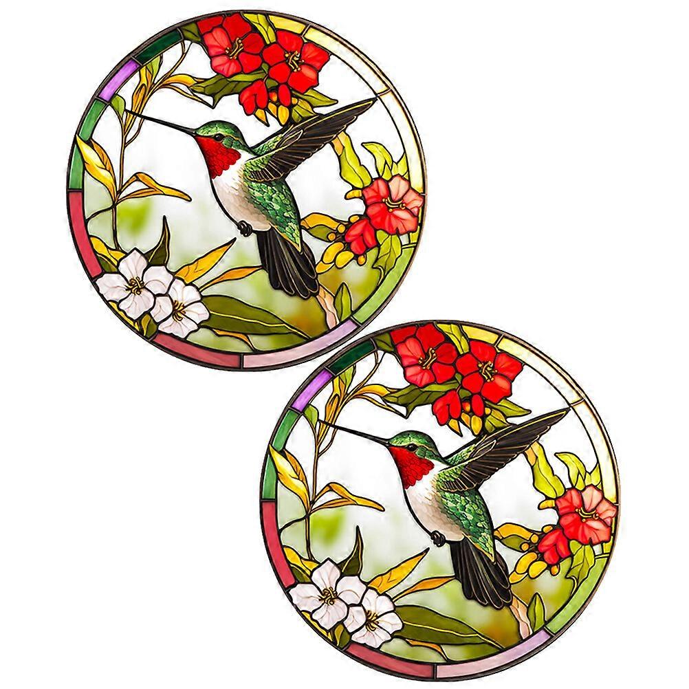 2pcs Anti-collision Window Cling Static Window Cling Non Adhesive Cling Hummingbird Sticker